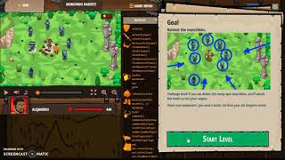codecombat: backwoods forest - munchkin harvest solution