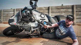 How to lift a fallen Motorcycle : 260 KG Heavy Bike | Bikerlog Varun