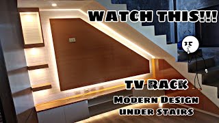 VLOG #13||TV RACK - Modern Design Under Stairs