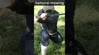 Samurai Master cut grass with a Katana！　／【神業】雑草を日本刀で一刀両断！ #防草族 #shorts