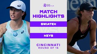 Iga Swiatek vs. Madison Keys | 2022 Cincinnati Round of 16 | WTA Match Highlights