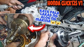 honds click125 overhoul engine.kaya pala lakas ng lagutok sa makina.maluwag sigunyal bearing