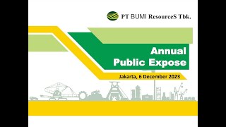 Public Expose | Pubex Bumi - Bumi Resources Tbk. 2023