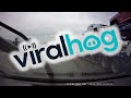 Truck Pushes Car Through Intersection  || ViralHog