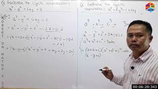 MATHS X 3013B FACTORIZATION factorise x^3 - y^3 + 6xy + 8 and x^3 + 8y^3 - 1 + 6xy