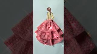 Dress design with washi tape + tissue paper🤩💗 #fashion #fashionstyle #art #viralvideo #shorts