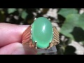 Cats Eye Green Calcite 11.25ct Solid 18K Yellow Gold Ring