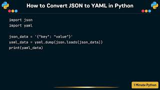 How to Convert JSON to YAML in Python
