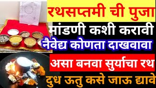 #रथसप्तमी पुजा कशी करावी,नैवेद्य कोणता?रथसप्तमीला दुध ह्याच दिशेने ऊतु जाऊ द्याल।rathasaptami mahiti