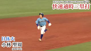 【三塁打】小林聖周 (浦和学院→日体大) 速すぎる!! 横浜高校との試合で三塁打！1年生で1番打者に座る俊足強打の外野手