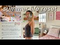 SUMMER LIFE RESET🌱🎀deep cleaning my entire room| redecorating| goal setting & life organization