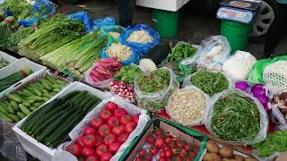 Jilin City Jilin Province China   Local Wet Market Morning Walk