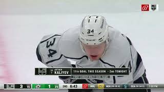 Arthur Kaliyev blasts a one-timer on the power play for his second goal of the game.