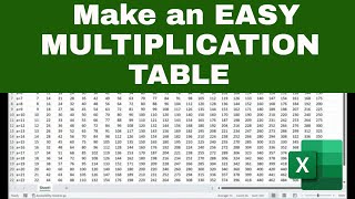 Quickly Create a MULTIPLCATION Table in Excel (Easy Times Table Tutorial)