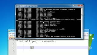 PostgreSQL - SQL Shell - List all psql commands