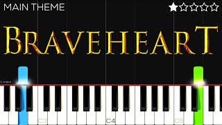 Braveheart (Main Theme) - James Horner | EASY Piano Tutorial