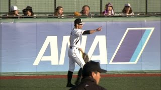 【プロ野球パ】荻野がストライク送球！ペーニャの走塁を刺す  2015/04/25 E-M