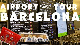 Barcelona El Prat Airport Walking Tour🇪🇸Solo travel Vlog🇪🇸airport lounge,shopping,gift,guide🇪🇸 4K