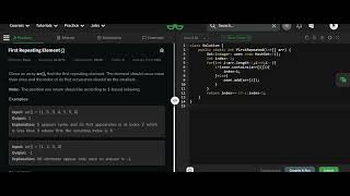 First Repeating Element in java