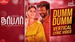 DARBAR (Tamil) - Dumm Dumm (Vertical Lyric Video) | Rajinikanth | AR Murugadoss | Anirudh