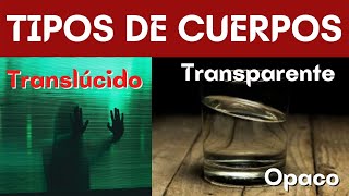 Tipos de cuerpos: transparentes, traslúcidos y opacos