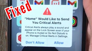 iPhone stuck on "Home" Would Like to Send You Critical Alerts.|Fixed.