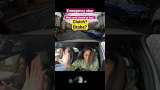 CLUTCH or BRAKE? What pedal should be FIRST? #test #driving #emergency #stop #manual