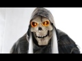 Lunging Reaper Animated Halloween Prop 6 Feet Haunted House Talking Decoration