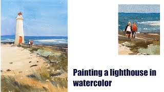 Painting a Lighthouse in Watercolor | painting demo