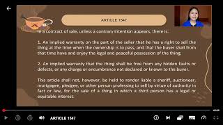 SECTION 3. CONDITIONS AND WARRANTIES (ARTICLE 1545 - ARTICLE 1560)