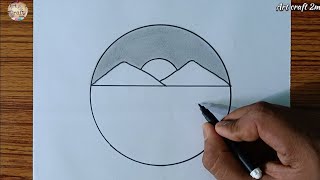 Beautiful & Easy Scenery Circle Drawing - Pencil Drawing Tutorial 💞 @Artcraft2m