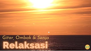 Alunan gitar dan debur ombak pada senja yang indah di pantai #musikrelaksasi #gitarsolo #suaraombak