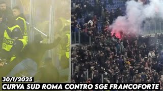 CURVA SUD ROMA CONTRO SGE FRANCOFORTE || AS Roma vs Eintracht Frankfurt 30/1/2025