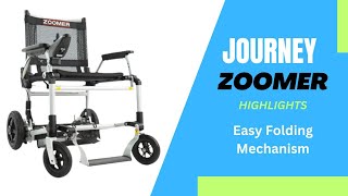 Journey Zoomer Chair Lightweight Folding Power Wheelchair - Easy Folding Mechanism [2024]