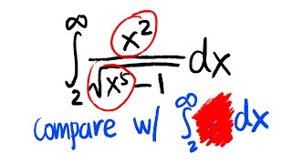 Comparison test for improper integrals example 2, calculus 2 tutorial