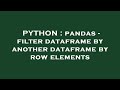 PYTHON : pandas - filter dataframe by another dataframe by row elements