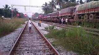 Pune WDG4  with RO-RO departing Surathkal railway station