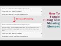 How To Toggle Between Hiding And Showing Element | Toggle Button