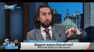 FIRST THINGS FIRST | Nick Wright RIPS Jared Goff And Ben Johnson For FAILING Detroit Lions | NFL