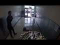 guy rides dirt bike through lehman high school