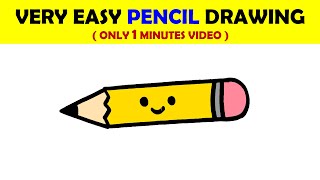 HOW TO DRAW A PENCIL EASY STEP BY STEP #Shorts #Drawing #Pencil