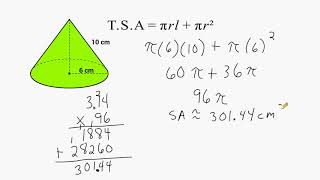 Finding The Surface Area Of Cones With And Without The Slant Height