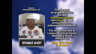 Veronique Savery ~ Short Obituary