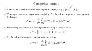 Preprocessing 2: Categorical features and categorical output