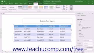 Project 2016 Tutorial Using Report Tables Microsoft Training