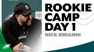 Head Coach Nick Sirianni speaks on Day 1 of Eagles rookie camp