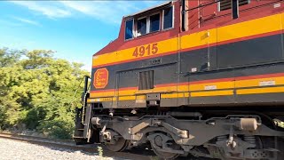 🚂KCSM 4917 en el M-295, CPKC M-295 con Remotas casi adelante, KCSM 4902 con 6 Trenes🚂