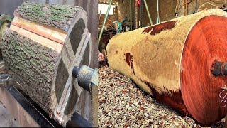 10 November Woodworking Large Extremely DANGEROUS || HORROR Woodturning || Skills Working With Gian
