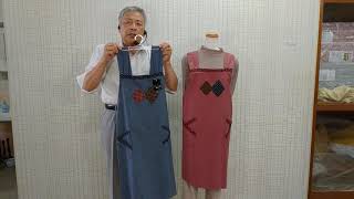 後ろクロスキッチンエプロンの説明です徳島呉服寝具洋服タオルギフト山善