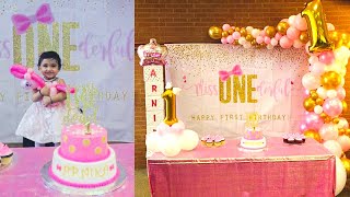 Miss Onederful Birthday Party Idea | 1st Birthday Decoration For Girls | Pink \u0026 White 1st Bday Party